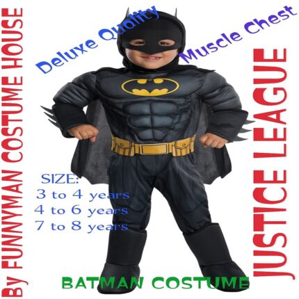 BAT-MAN Costume for kids (with mask and long cape)
