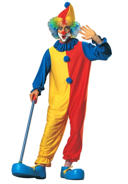 Clown Costume for Adult size with wig nose and make up set