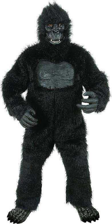 Great Gaint Gorilla Costume for Adult size with Rubber Mask pair of hand and feet.