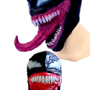 Halloween Scary Venom Mask, Horror Movie Characters Head Mask, Creepy Cosplay Party Props.