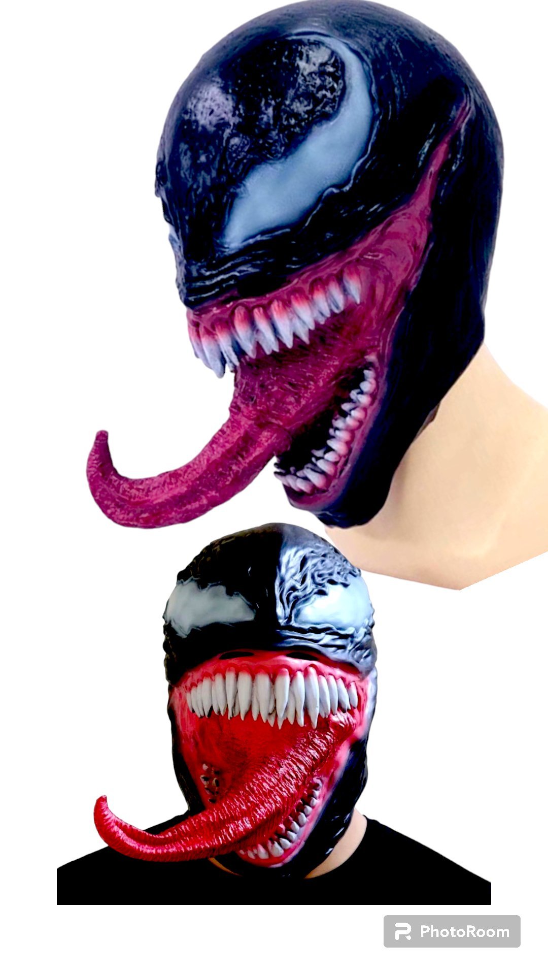 Halloween Scary Venom Mask, Horror Movie Characters Head Mask, Creepy Cosplay Party Props.