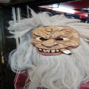 Old Man Mask with Long Hair and Wig.