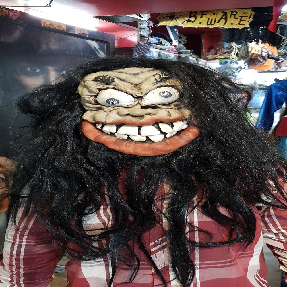 Halloween Mask with Long Hair and Wig. - Image 3
