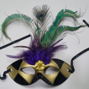 Feather Eye Mask with peacock feather...
