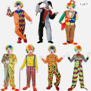 Joker Clown Costume for kids wig and nose