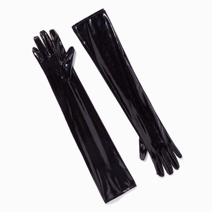 PU Leather Long Gloves Nightclub Party Pole Dancing Women Latex Gothic Punk Gloves Cosplay Costumes... - Image 4