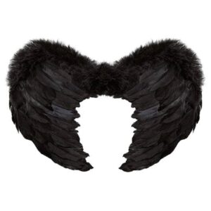 Black feather wings and halo made by original feathers easy to use.