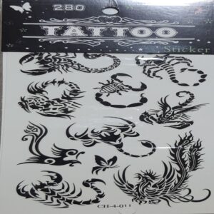Temporary Tattoo Sheet. 