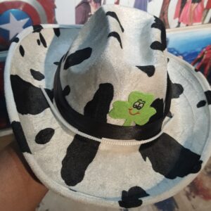 Cow Bow Hat Black & White