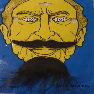 Black Chin Beard and Mustache set (stick-on).