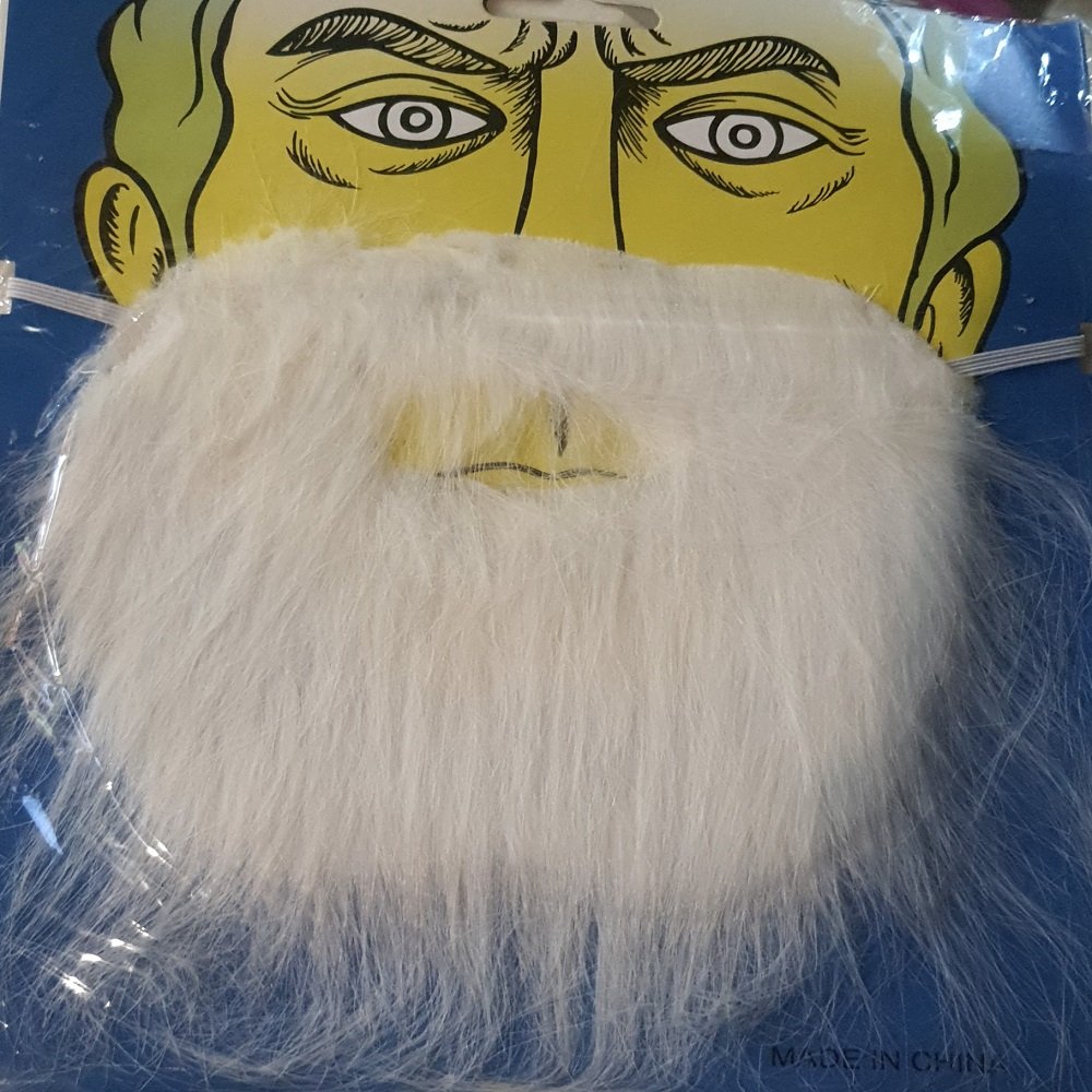 Large White Beard and Mustache set (stick-on). - Image 2