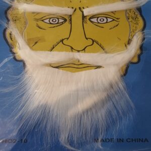 Small White Beard and Mustache set (stick-on). 