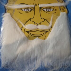 Large White Beard and Mustache set (stick-on). 