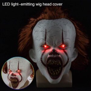 LED Pennywise Clown Mask Stephen King's IT Halloween Cosplay Full Mask Costume