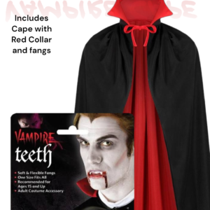 Vampire Deluxe Costume in Adult size with free fangs
