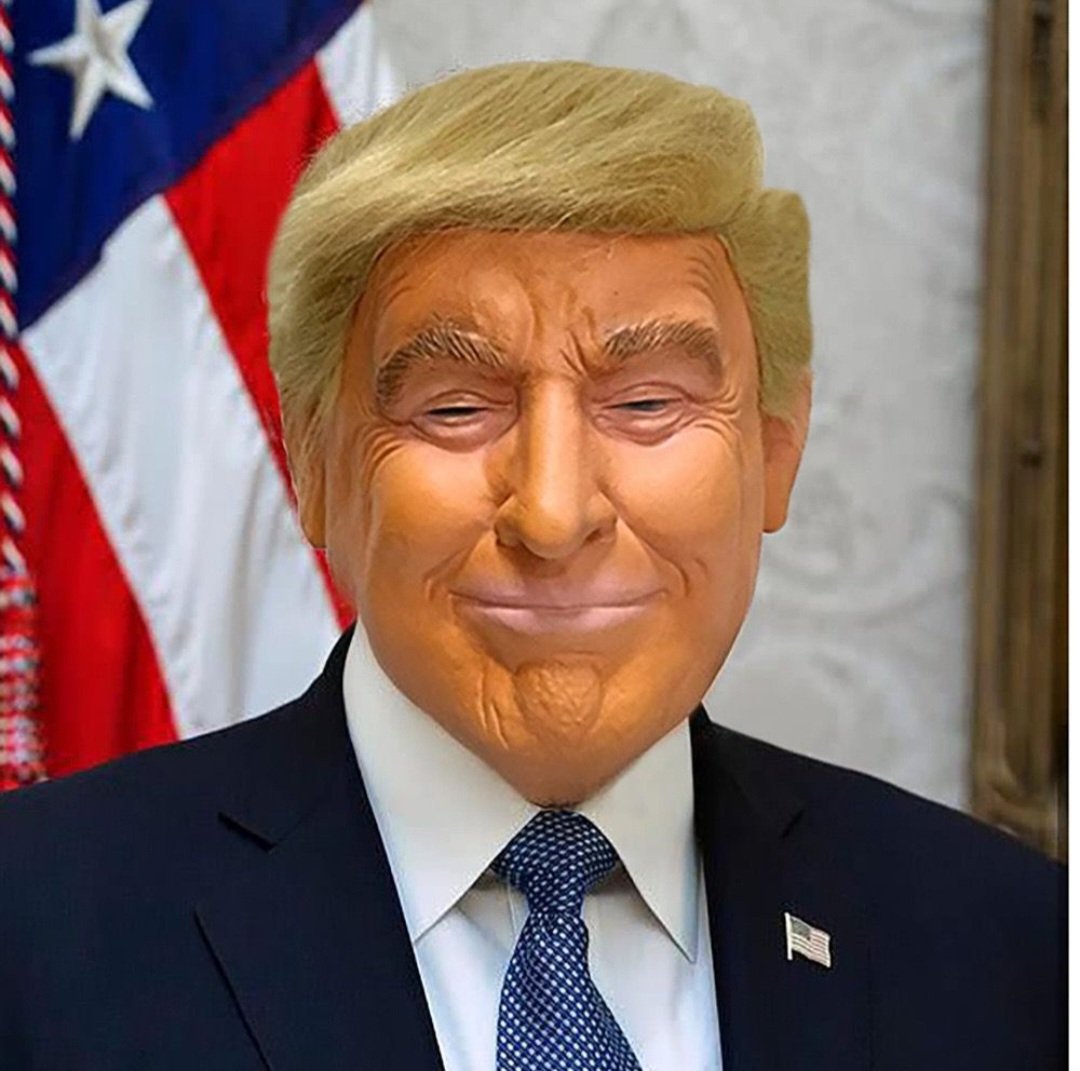 Realistic Donald Trump Mask Costume Cosplay Party Celebrity Latex Mask Halloween.