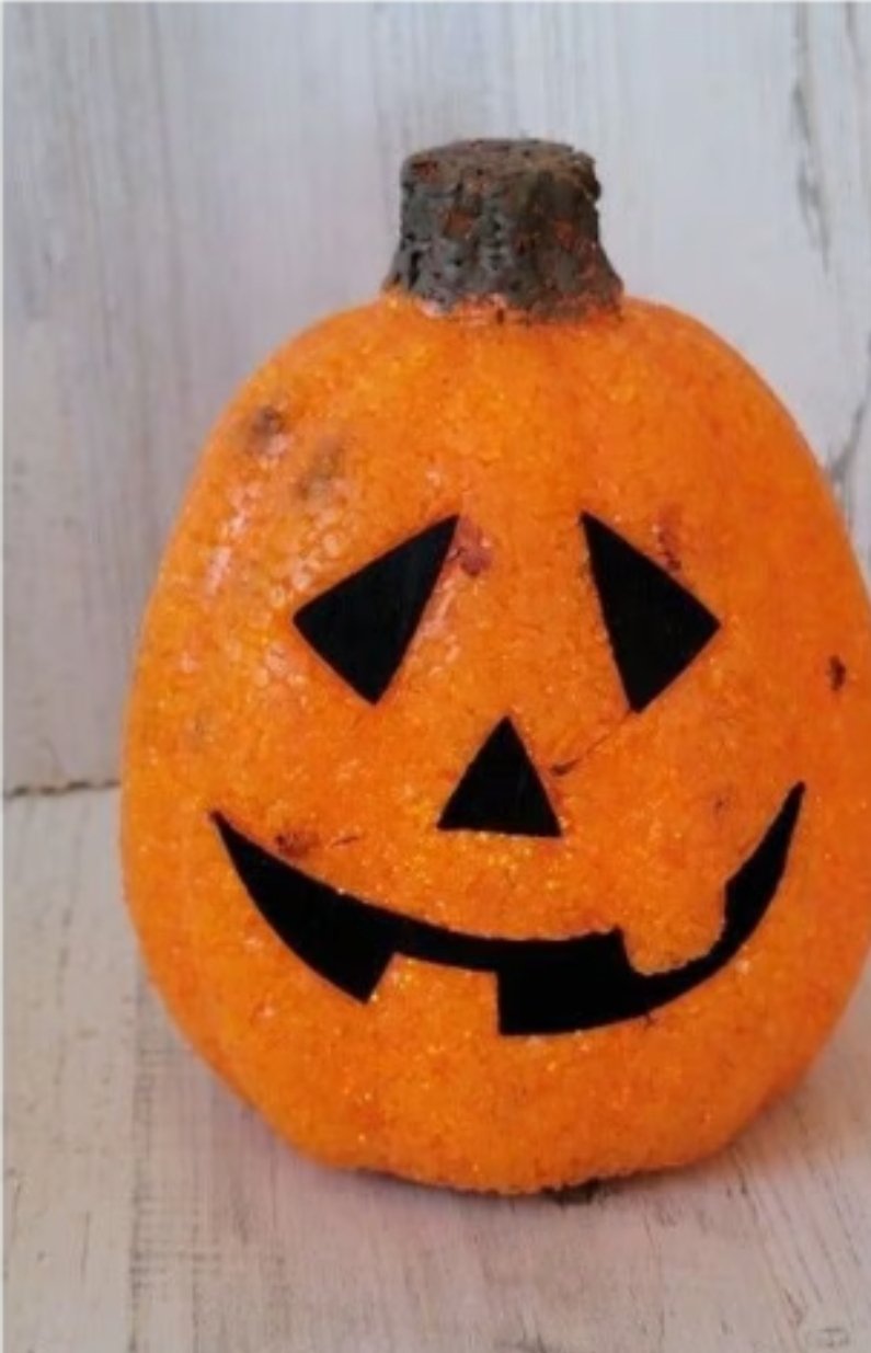 Pumpkin with Light Made By rubber 12 inches Tall Battery operated.