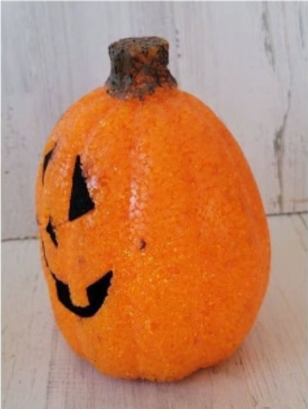 Pumpkin with Light Made By rubber 12 inches Tall Battery operated. - Image 2