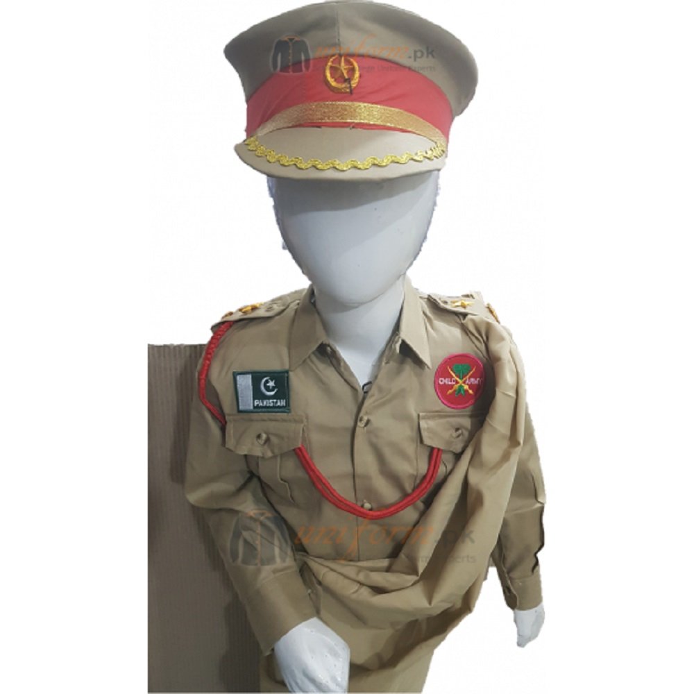 Army Khaki Sari Costume for kids - Image 3