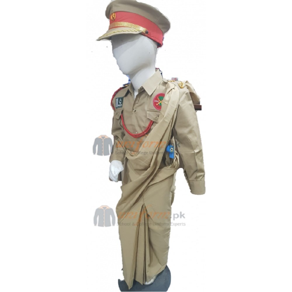 Army Khaki Sari Costume for kids - Image 4