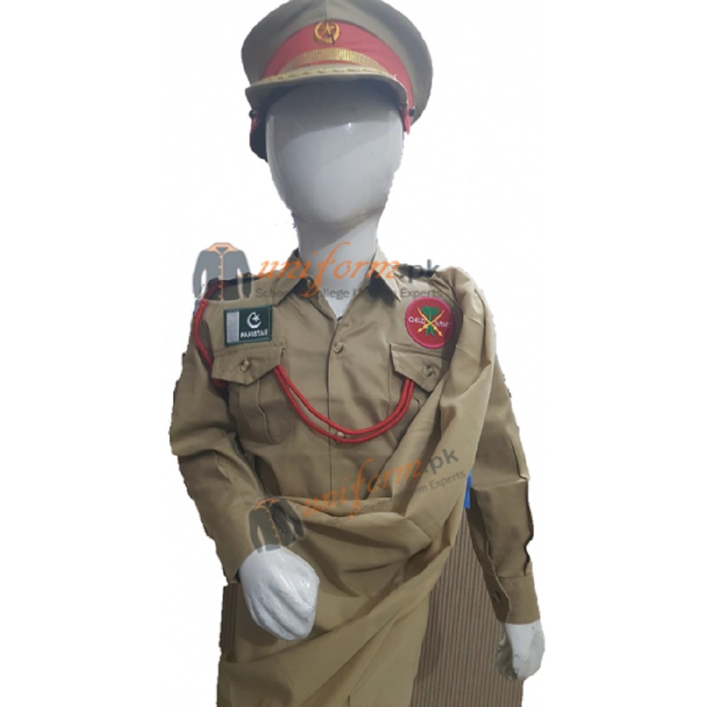 Army Khaki Sari Costume for kids - Image 5