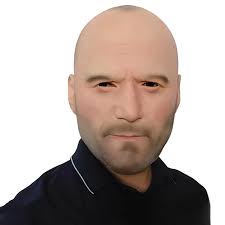 Full Face Simulation Jason Statham Cosplay Latex Mask Halloween Party and Cosplay Costume Props, Beige, One size
