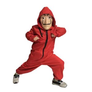Money hiest costume with mask for kids