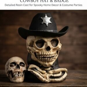 Cowboy skull mask reeper rubber mask with hat