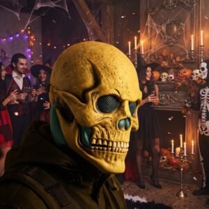 Payday 2 Horror Robber Spooky Skull Modeling Resin Full Face Mask Halloween Stage Performance Haunted House Mask