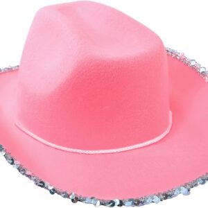 Pink Cowboy Hat with silver lining
