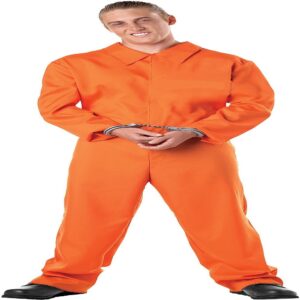 Prisoner Costume set with Metal Handcuffs.