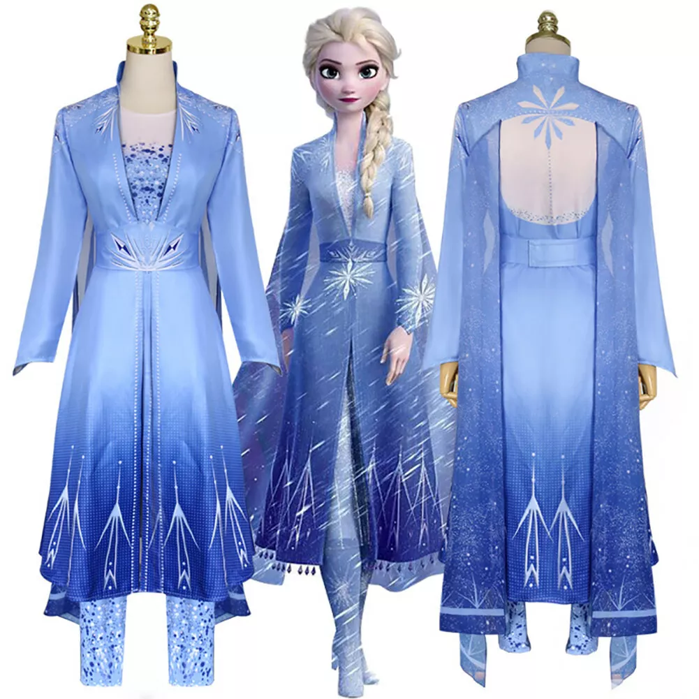 Princess Elsa Party Dress 4-10 Years Ice Queen Princess Party Dresses Set Cosplay Costume Children Carnaval Frozen 2.
