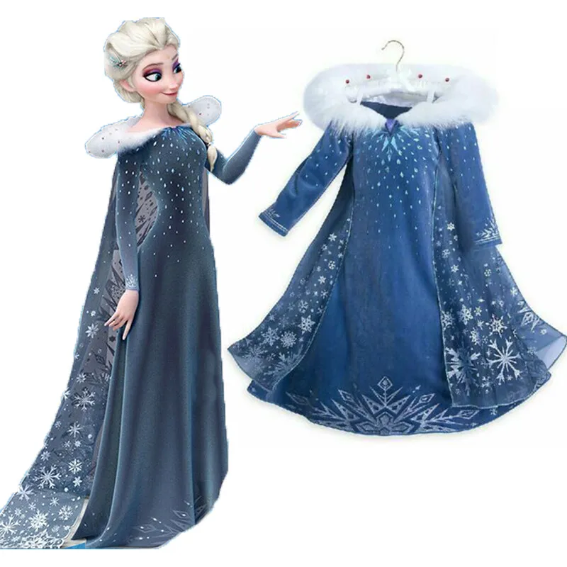 Girls NEW Frozen 2 Elsa Dress Up Fancy Cosplay Kids Costume Party Outfit