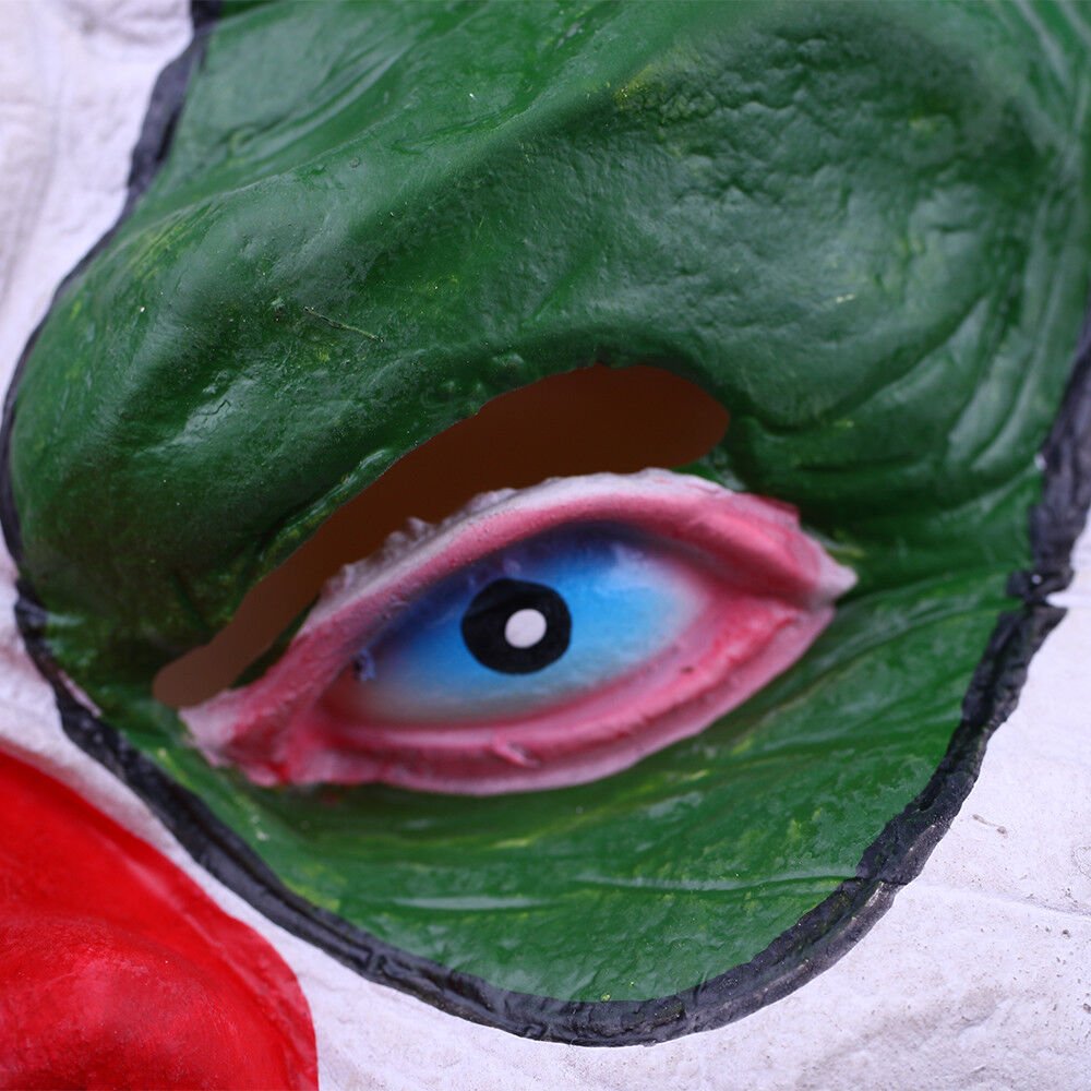 Killer Clown Mask Evil Joker Green Hair Fancy Dress Costume Halloween Mask Props - Image 7