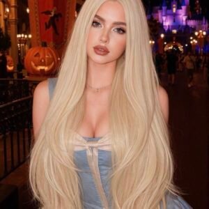 Premium Ava Long Wavy Blonde Synthetic Wig - Heat Resistant, Natural-Looking Hairpiece