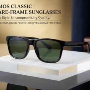 Cosmos Classic Polarized Square Aviator Sunglasses for Men & Women – Premium Acetate Frame, UV400 Protection, Timeless G-15 Style Eyewear