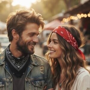 Vintage Paisley Bandanas for Women and Men, 100% Cotton Cowboy Headbands, Classic Western Neck Scarf, Hair Bandana for Festivals & Biking⁠
