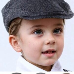Kids Detective Classic Herringbone Flat Cap / Newsboy Sleuth Hat – Vintage Ivy Gatsby Driver Hat for Boys & Girls, 100th Day of School, Costumes & Daily Wear